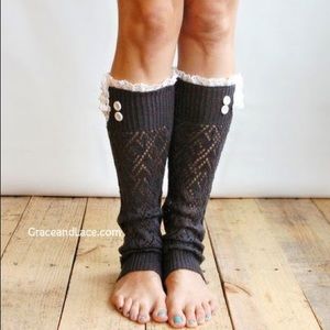 NWT Grace & Lace Leg Warmers Lacey Lou Graphite
